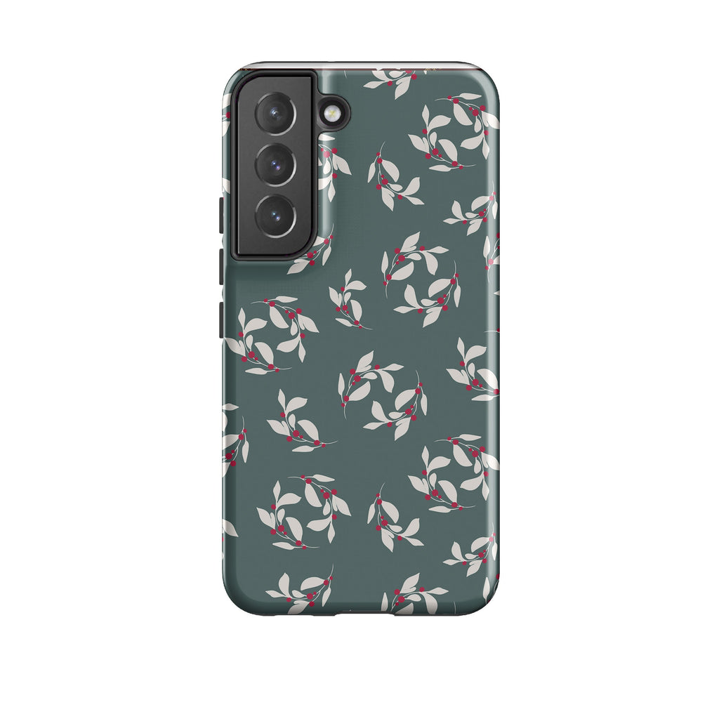 Samsung phone case-Winter Floral-Product Details Raised bevel to protect screen from scratches. Impact resistant polycarbonate shell and shock absorbing inner TPU liner. Secure fit with design wrapping around side of the case and full access to ports. Compatible with Qi-standard wireless charging. Thickness 1/8 inch (3mm), weight 30g. Compatibility See drop down menu for options, please select the right case as we print to order.-Stringberry