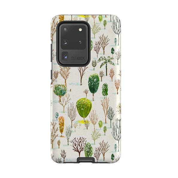 Samsung phone case-Winter In The Arboretum By Katherine Quinn-Product Details Raised bevel to protect screen from scratches. Impact resistant polycarbonate shell and shock absorbing inner TPU liner. Secure fit with design wrapping around side of the case and full access to ports. Compatible with Qi-standard wireless charging. Thickness 1/8 inch (3mm), weight 30g. Compatibility See drop down menu for options, please select the right case as we print to order.-Stringberry