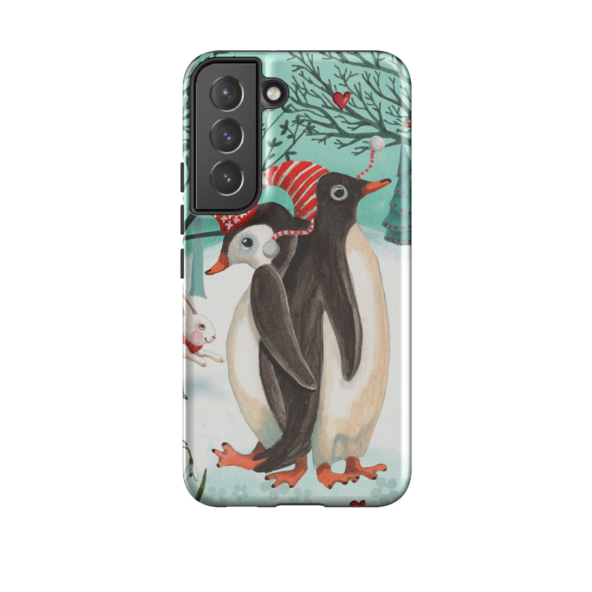 Samsung phone case-Winter Together By Caroline Bonne Muller-Product Details Raised bevel to protect screen from scratches. Impact resistant polycarbonate shell and shock absorbing inner TPU liner. Secure fit with design wrapping around side of the case and full access to ports. Compatible with Qi-standard wireless charging. Thickness 1/8 inch (3mm), weight 30g. Compatibility See drop down menu for options, please select the right case as we print to order.-Stringberry