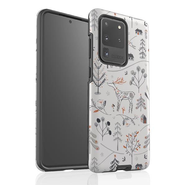 Samsung phone case-Winterfold A By Ali Brookes-Product Details Raised bevel to protect screen from scratches. Impact resistant polycarbonate shell and shock absorbing inner TPU liner. Secure fit with design wrapping around side of the case and full access to ports. Compatible with Qi-standard wireless charging. Thickness 1/8 inch (3mm), weight 30g. Compatibility See drop down menu for options, please select the right case as we print to order.-Stringberry