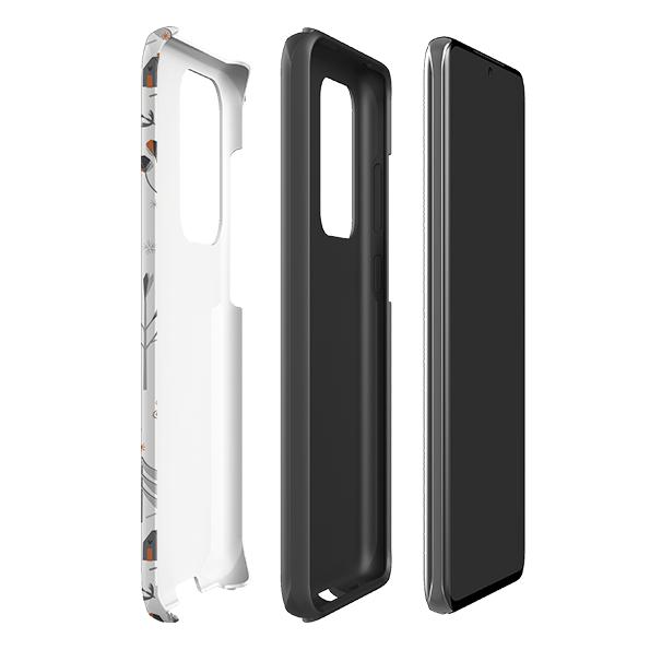 Samsung phone case-Winterfold A By Ali Brookes-Product Details Raised bevel to protect screen from scratches. Impact resistant polycarbonate shell and shock absorbing inner TPU liner. Secure fit with design wrapping around side of the case and full access to ports. Compatible with Qi-standard wireless charging. Thickness 1/8 inch (3mm), weight 30g. Compatibility See drop down menu for options, please select the right case as we print to order.-Stringberry