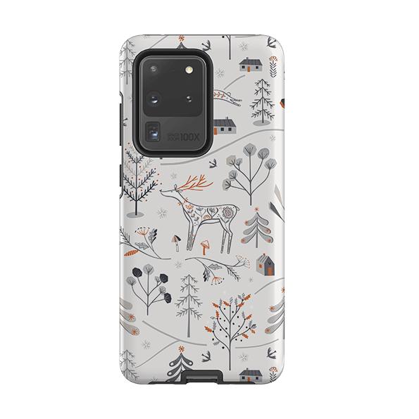 Samsung phone case-Winterfold A By Ali Brookes-Product Details Raised bevel to protect screen from scratches. Impact resistant polycarbonate shell and shock absorbing inner TPU liner. Secure fit with design wrapping around side of the case and full access to ports. Compatible with Qi-standard wireless charging. Thickness 1/8 inch (3mm), weight 30g. Compatibility See drop down menu for options, please select the right case as we print to order.-Stringberry