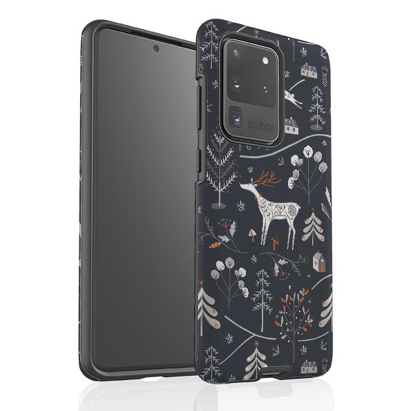 Samsung phone case-Winterfold B By Ali Brookes-Product Details Raised bevel to protect screen from scratches. Impact resistant polycarbonate shell and shock absorbing inner TPU liner. Secure fit with design wrapping around side of the case and full access to ports. Compatible with Qi-standard wireless charging. Thickness 1/8 inch (3mm), weight 30g. Compatibility See drop down menu for options, please select the right case as we print to order.-Stringberry
