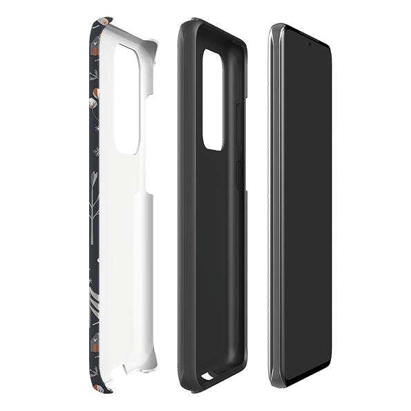 Samsung phone case-Winterfold B By Ali Brookes-Product Details Raised bevel to protect screen from scratches. Impact resistant polycarbonate shell and shock absorbing inner TPU liner. Secure fit with design wrapping around side of the case and full access to ports. Compatible with Qi-standard wireless charging. Thickness 1/8 inch (3mm), weight 30g. Compatibility See drop down menu for options, please select the right case as we print to order.-Stringberry