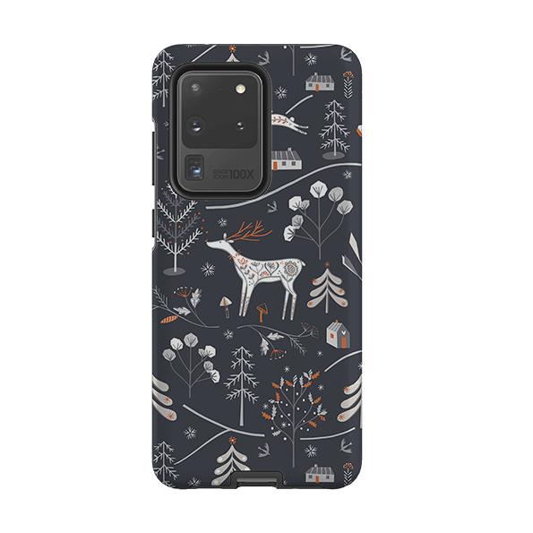Samsung phone case-Winterfold B By Ali Brookes-Product Details Raised bevel to protect screen from scratches. Impact resistant polycarbonate shell and shock absorbing inner TPU liner. Secure fit with design wrapping around side of the case and full access to ports. Compatible with Qi-standard wireless charging. Thickness 1/8 inch (3mm), weight 30g. Compatibility See drop down menu for options, please select the right case as we print to order.-Stringberry