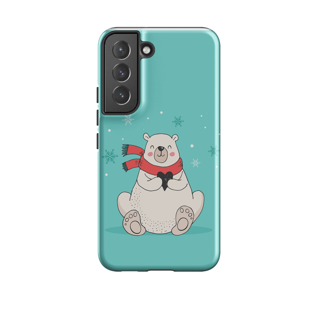 Samsung phone case-Xmas Bear-Product Details Raised bevel to protect screen from scratches. Impact resistant polycarbonate shell and shock absorbing inner TPU liner. Secure fit with design wrapping around side of the case and full access to ports. Compatible with Qi-standard wireless charging. Thickness 1/8 inch (3mm), weight 30g. Compatibility See drop down menu for options, please select the right case as we print to order.-Stringberry