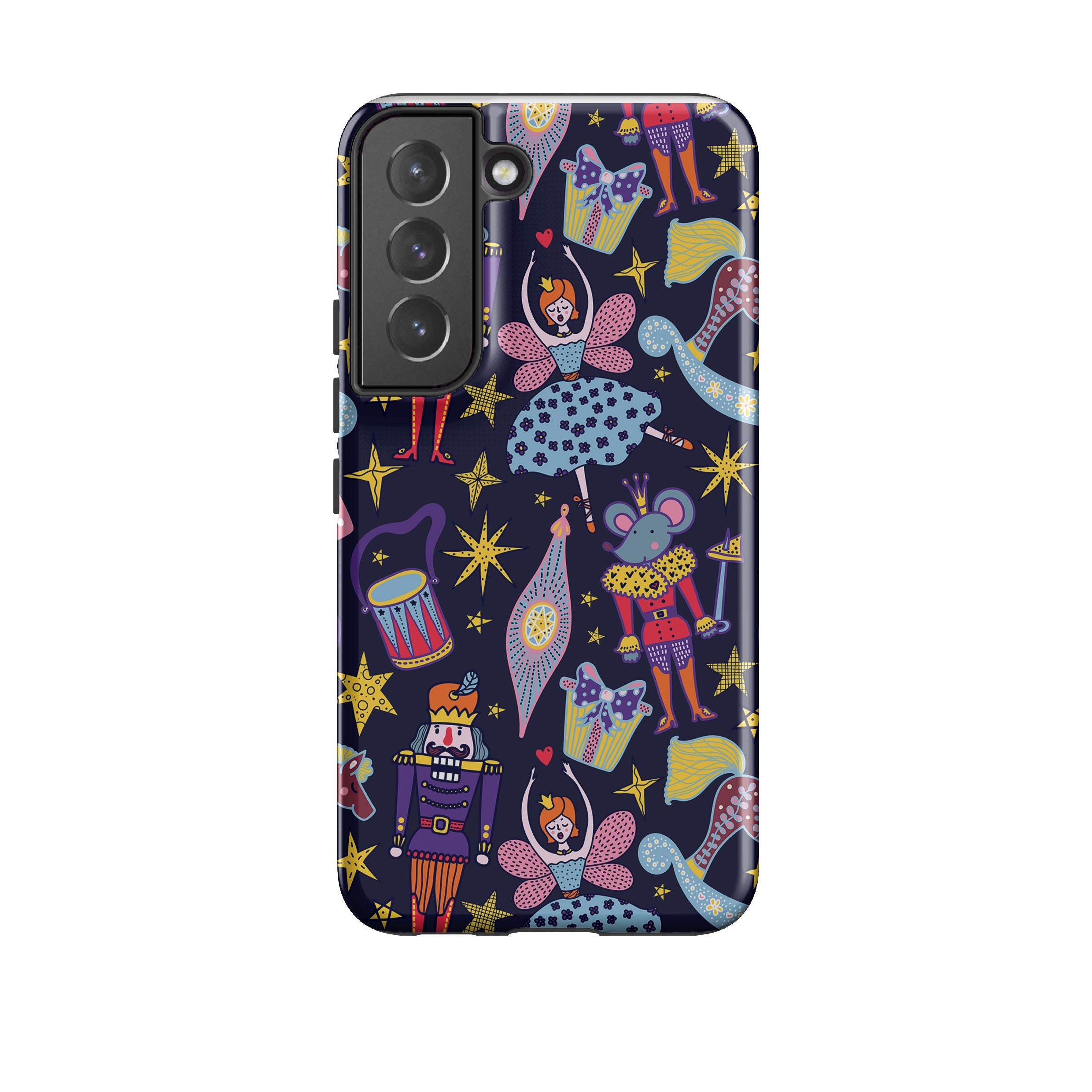 Samsung phone case-Xmas Kitsch II-Product Details Raised bevel to protect screen from scratches. Impact resistant polycarbonate shell and shock absorbing inner TPU liner. Secure fit with design wrapping around side of the case and full access to ports. Compatible with Qi-standard wireless charging. Thickness 1/8 inch (3mm), weight 30g. Compatibility See drop down menu for options, please select the right case as we print to order.-Stringberry