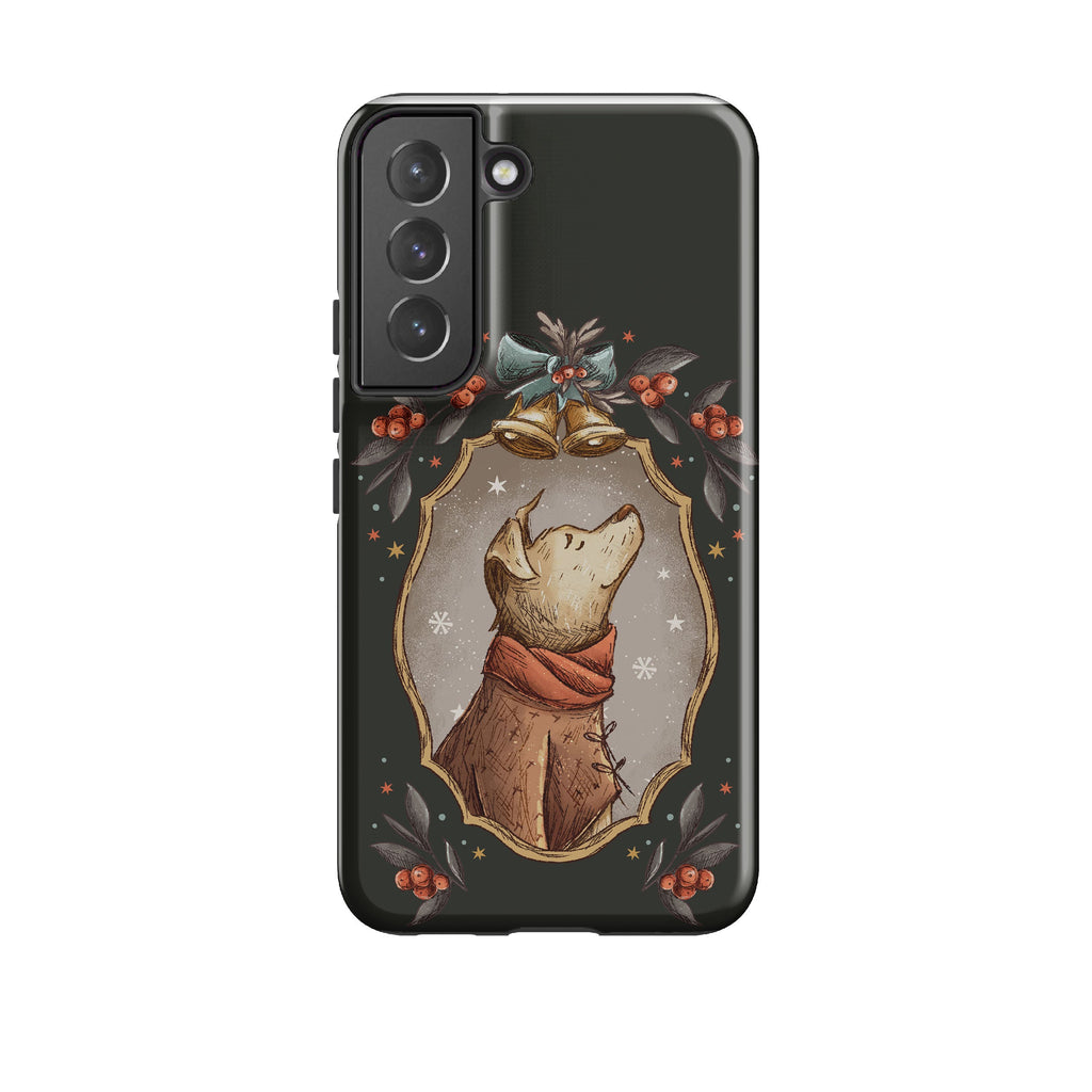 Samsung phone case-Xmas Portrait-Product Details Raised bevel to protect screen from scratches. Impact resistant polycarbonate shell and shock absorbing inner TPU liner. Secure fit with design wrapping around side of the case and full access to ports. Compatible with Qi-standard wireless charging. Thickness 1/8 inch (3mm), weight 30g. Compatibility See drop down menu for options, please select the right case as we print to order.-Stringberry