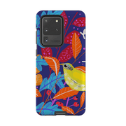 Samsung phone case-Yellow Bird By Claire West-Product Details Raised bevel to protect screen from scratches. Impact resistant polycarbonate shell and shock absorbing inner TPU liner. Secure fit with design wrapping around side of the case and full access to ports. Compatible with Qi-standard wireless charging. Thickness 1/8 inch (3mm), weight 30g. Compatibility See drop down menu for options, please select the right case as we print to order.-Stringberry