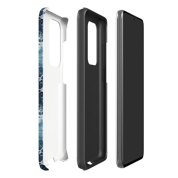 Samsung Handyhülle-Aqua-Produktdetails: Erhabene Kante schützt Bildschirm vor Kratzern. Stoßfeste Polycarbonatschale + stoßdämpfender TPU-Einsatz. Sichere Passform mit umlaufender Seite, vollem Zugang zu Anschlüssen. Kompatibel mit Qi-Drahtladung. Dicke 1/8 Zoll (3 mm), Gewicht 30 g. Kompatibilität: Siehe Dropdown-Menü, wählen Sie passende Hülle, wir drucken nach Bestellung. -Stringberry