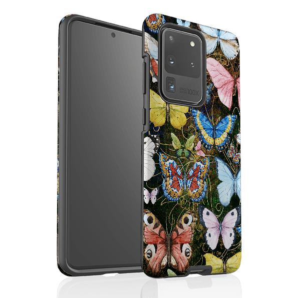 Samsung Handyhülle-Arebury – Produktdetails: Erhabene Kante schützt vor Kratzern. Stoßfeste Polycarbonatschale und stoßabsorbierender TPU-Einsatz. Sichere Passform durch umschließendes Design, voller Zugriff auf Anschlüsse. Kompatibel mit Qi-Standard-Wireless-Charging. Dicke 1/8 Zoll (3mm), Gewicht 30g. Kompatibilität: Siehe Dropdown-Menü, wählen Sie passende Hülle.-Stringberry