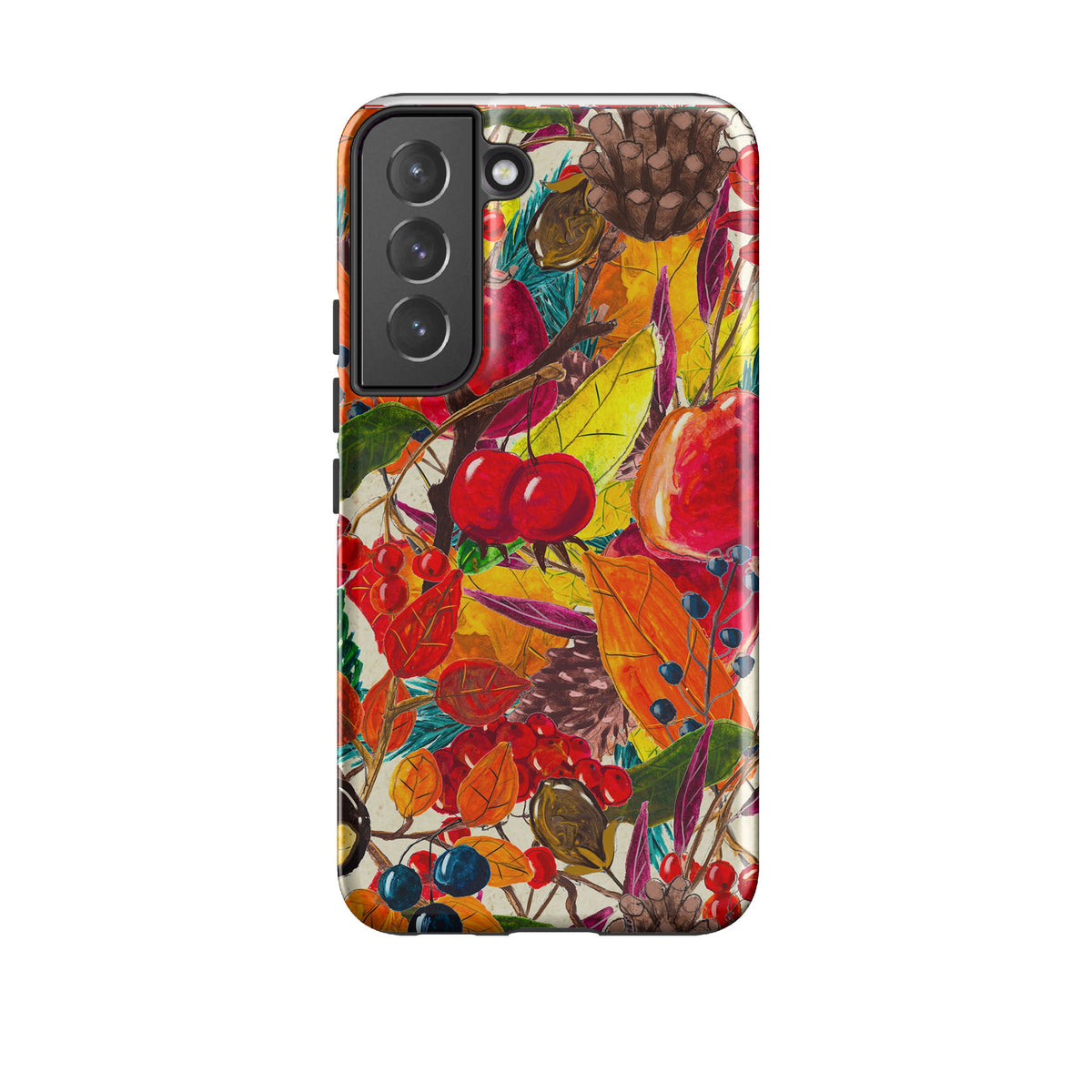 Samsung phone case-Autumn Fruits-Product Details Raised bevel to protect screen from scratches. Impact resistant polycarbonate shell and shock absorbing inner TPU liner. Secure fit with design wrapping around side of the case and full access to ports. Compatible with Qi-standard wireless charging. Thickness 1/8 inch (3mm), weight 30g. Compatibility See drop down menu for options, please select the right case as we print to order.-Stringberry