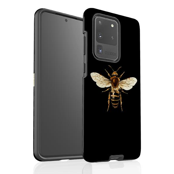 Samsung phone case-Bee II-Product Details Raised bevel to protect screen from scratches. Impact resistant polycarbonate shell and shock absorbing inner TPU liner. Secure fit with design wrapping around side of the case and full access to ports. Compatible with Qi-standard wireless charging. Thickness 1/8 inch (3mm), weight 30g. Compatibility See drop down menu for options, please select the right case as we print to order.-Stringberry