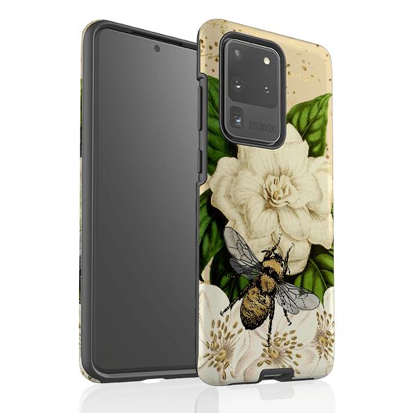 Samsung phone case-Bee Line-Product Details Raised bevel to protect screen from scratches. Impact resistant polycarbonate shell and shock absorbing inner TPU liner. Secure fit with design wrapping around side of the case and full access to ports. Compatible with Qi-standard wireless charging. Thickness 1/8 inch (3mm), weight 30g. Compatibility See drop down menu for options, please select the right case as we print to order.-Stringberry