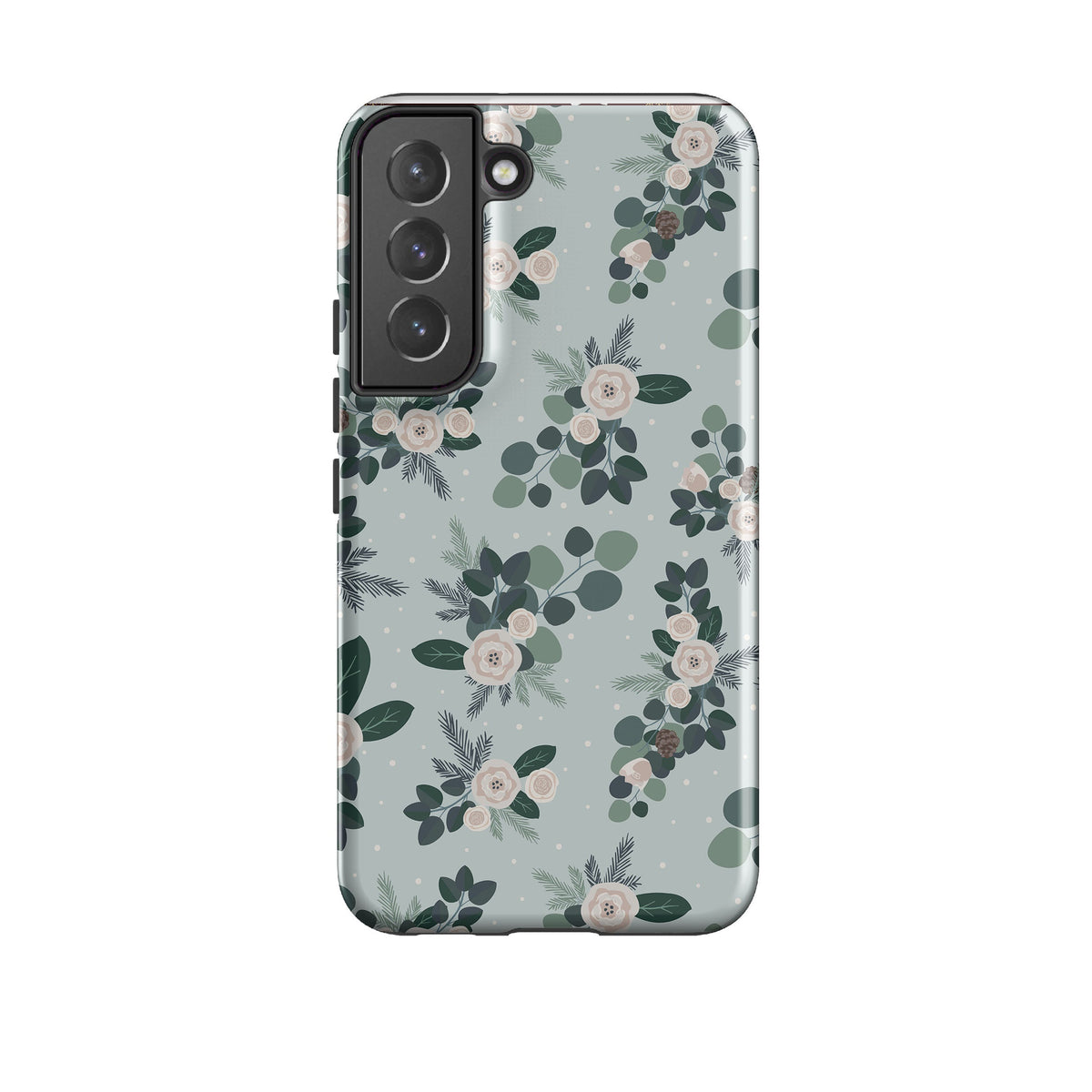 Samsung phone case-Blooms Of Xmas-Product Details Raised bevel to protect screen from scratches. Impact resistant polycarbonate shell and shock absorbing inner TPU liner. Secure fit with design wrapping around side of the case and full access to ports. Compatible with Qi-standard wireless charging. Thickness 1/8 inch (3mm), weight 30g. Compatibility See drop down menu for options, please select the right case as we print to order.-Stringberry