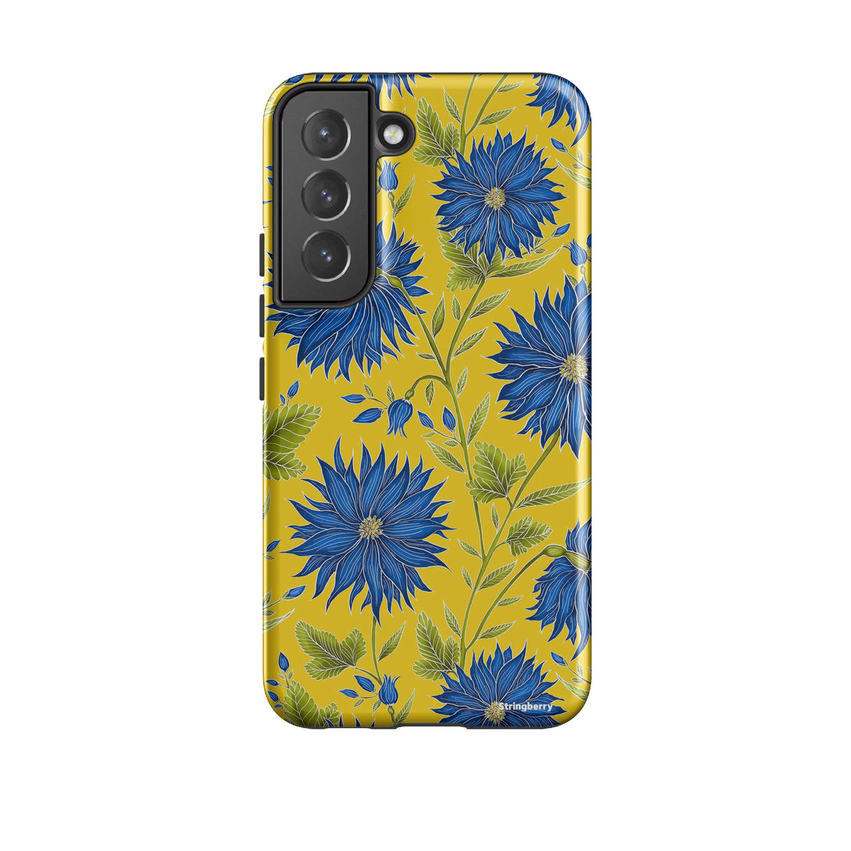 Samsung Tough Case - Blue Flowers Yellow By Catherine Rowe