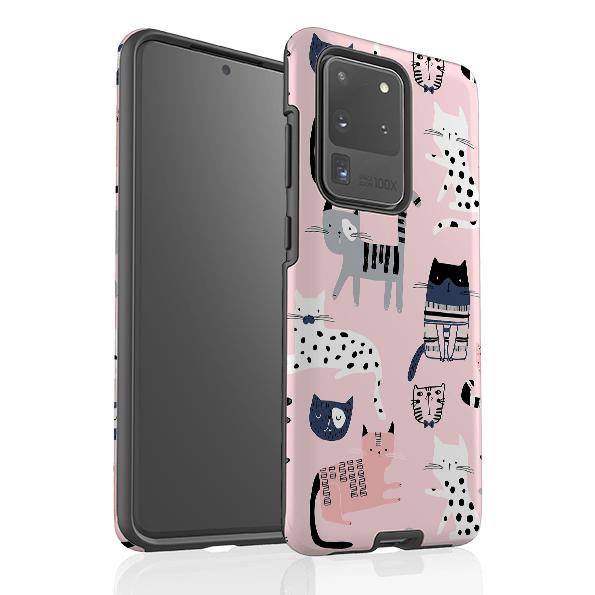 Samsung phone case-Cat-titude-Product Details Raised bevel to protect screen from scratches. Impact resistant polycarbonate shell and shock absorbing inner TPU liner. Secure fit with design wrapping around side of the case and full access to ports. Compatible with Qi-standard wireless charging. Thickness 1/8 inch (3mm), weight 30g. Compatibility See drop down menu for options, please select the right case as we print to order.-Stringberry
