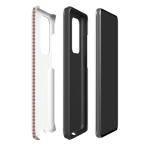 Custodia per Samsung - Clovelly - Dettagli Prodotto: Smusso rialzato per proteggere lo schermo dai graffi. Guscio in policarbonato resistente agli impatti e foderatura TPU assorbente urti. Adattamento sicuro che avvolge i lati, accesso pieno alle porte. Compatibile con ricarica wireless Qi. Spessore 1/8 pollice (3mm), peso 30g. Consulta il menu a discesa, seleziona la custodia corretta: stampiamo su ordinazione. - Stringberry