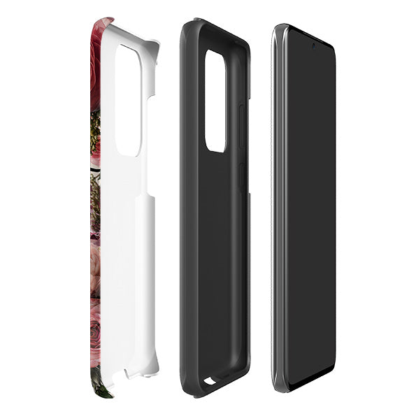 Samsung phone case-Entice Dark-Product Details Raised bevel to protect screen from scratches. Impact resistant polycarbonate shell and shock absorbing inner TPU liner. Secure fit with design wrapping around side of the case and full access to ports. Compatible with Qi-standard wireless charging. Thickness 1/8 inch (3mm), weight 30g. Compatibility See drop down menu for options, please select the right case as we print to order.-Stringberry