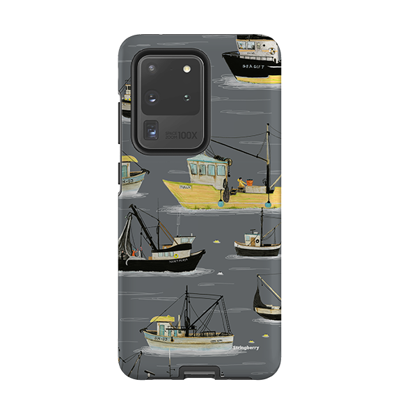 Samsung Tough Case - Fishing Boats Grey By Katherine Quinn