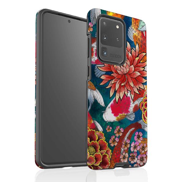 Samsung-Handyhülle - Koraku - Produktdetails: Erhabene Abschrägung zum Schutz des Bildschirms vor Kratzern. Stoßfeste Polycarbonathülle und stoßabsorbierender innerer TPU-Einsatz. Sicherer Sitz durch Design, das die Seiten der Hülle umschließt und vollen Zugriff auf die Anschlüsse bietet. Kompatibel mit Qi-Standard-Wireless-Charging. Dicke 1/8 Zoll (3 mm), Gewicht 30 g. Kompatibilität: Siehe Dropdown-Menü für Optionen, bitte wählen Sie die richtige Hülle aus, da wir nach Bestellung drucken. - Stringberry