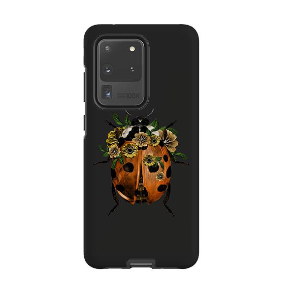 Samsung phone case-Ladybug Dark-Product Details Raised bevel to protect screen from scratches. Impact resistant polycarbonate shell and shock absorbing inner TPU liner. Secure fit with design wrapping around side of the case and full access to ports. Compatible with Qi-standard wireless charging. Thickness 1/8 inch (3mm), weight 30g. Compatibility See drop down menu for options, please select the right case as we print to order.-Stringberry