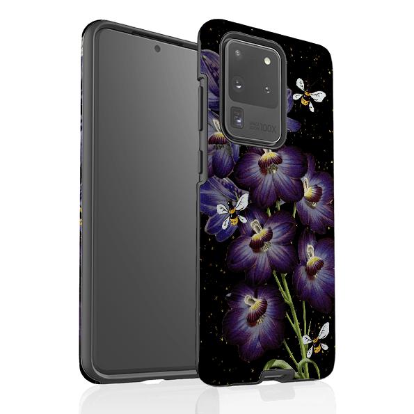 Samsung Handyhülle - Night Bees - Produktdetails: Erhabene Kante schützt vor Kratzern. Stoßfeste Polycarbonathülle + stoßabsorbierender TPU-Einsatz. Sichere Passform, volle Anschlusszugang. Kompatibel mit Qi-Kabelladung. 1/8 Zoll (3mm), 30g. Siehe Dropdown für passende Hülle, nach Bestellung bedruckt. - Stringberry