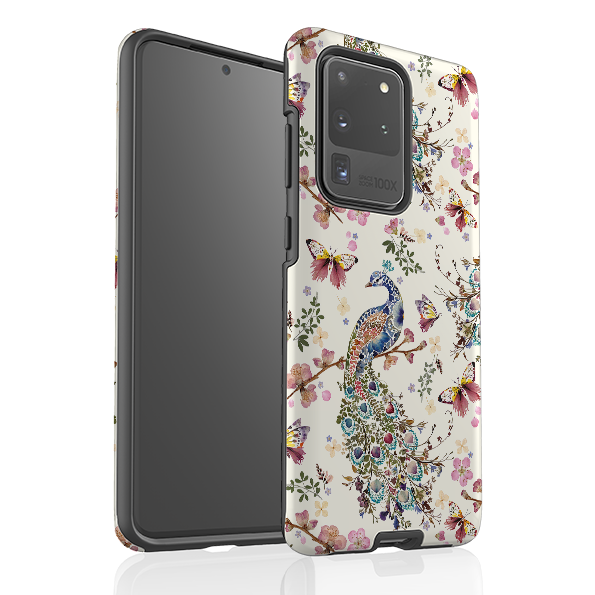 Samsung Tough Case – Pfau und Kirschblüten von Helen Ahpornsiri