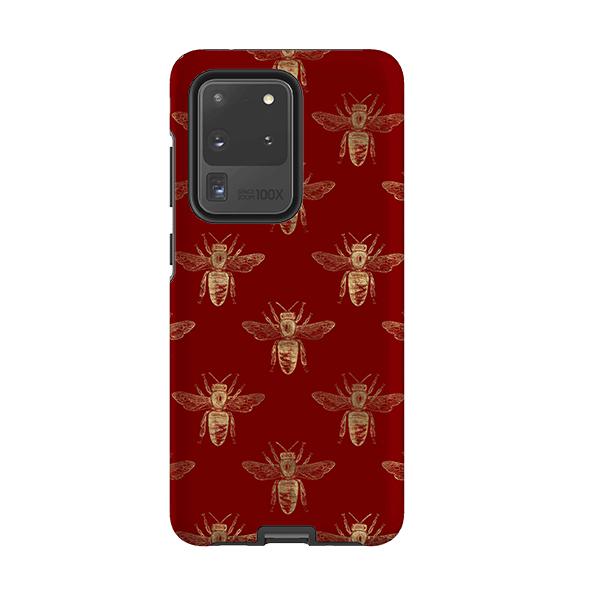Samsung-Handyhülle-Red Bees - Produktdetails: Erhabene Abschrägung zum Kratzerschutz des Bildschirms. Stoßfeste Polycarbonathülle und stoßabsorbierender TPU-Einsatz. Sicherer Sitz mit umlaufendem Seitenrand und vollem Zugang zu den Anschlüssen. Kompatibel mit Qi-Wireless-Charging. Dicke 1/8 Zoll (3mm), Gewicht 30g. Kompatibilität: Siehe Dropdown-Menü, wählen Sie die richtige Hülle, da wir auf Bestellung drucken. -Stringberry