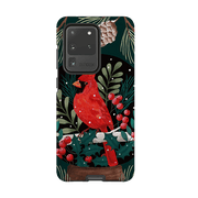 Samsung phone case-Red Cardinal By Bex Parkin-Product Details Raised bevel to protect screen from scratches. Impact resistant polycarbonate shell and shock absorbing inner TPU liner. Secure fit with design wrapping around side of the case and full access to ports. Compatible with Qi-standard wireless charging. Thickness 1/8 inch (3mm), weight 30g. Compatibility See drop down menu for options, please select the right case as we print to order.-Stringberry