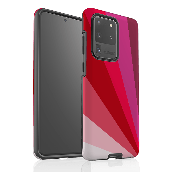 Samsung phone case-Ruby Fan By Kitty Joseph-Product Details Raised bevel to protect screen from scratches. Impact resistant polycarbonate shell and shock absorbing inner TPU liner. Secure fit with design wrapping around side of the case and full access to ports. Compatible with Qi-standard wireless charging. Thickness 1/8 inch (3mm), weight 30g. Compatibility See drop down menu for options, please select the right case as we print to order.-Stringberry
