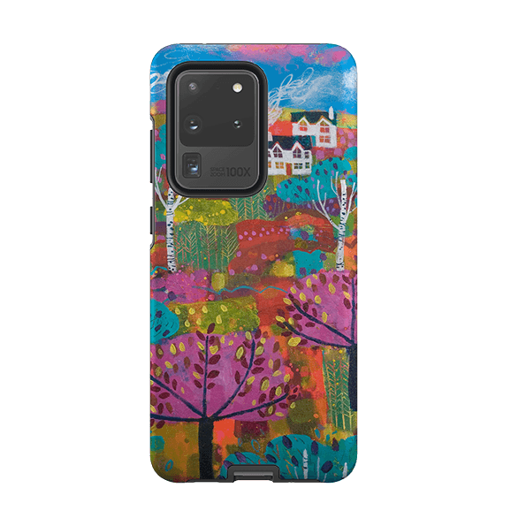 Samsung phone case-The Hills By Claire West-Product Details Raised bevel to protect screen from scratches. Impact resistant polycarbonate shell and shock absorbing inner TPU liner. Secure fit with design wrapping around side of the case and full access to ports. Compatible with Qi-standard wireless charging. Thickness 1/8 inch (3mm), weight 30g. Compatibility See drop down menu for options, please select the right case as we print to order.-Stringberry