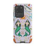 Samsung phone case-Tritons Treasure Lilac By Catherine Rowe-Product Details Raised bevel to protect screen from scratches. Impact resistant polycarbonate shell and shock absorbing inner TPU liner. Secure fit with design wrapping around side of the case and full access to ports. Compatible with Qi-standard wireless charging. Thickness 1/8 inch (3mm), weight 30g. Compatibility See drop down menu for options, please select the right case as we print to order.-Stringberry