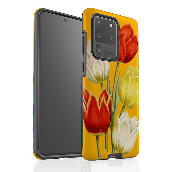 Samsung phone case-Tulips-Product Details Raised bevel to protect screen from scratches. Impact resistant polycarbonate shell and shock absorbing inner TPU liner. Secure fit with design wrapping around side of the case and full access to ports. Compatible with Qi-standard wireless charging. Thickness 1/8 inch (3mm), weight 30g. Compatibility See drop down menu for options, please select the right case as we print to order.-Stringberry