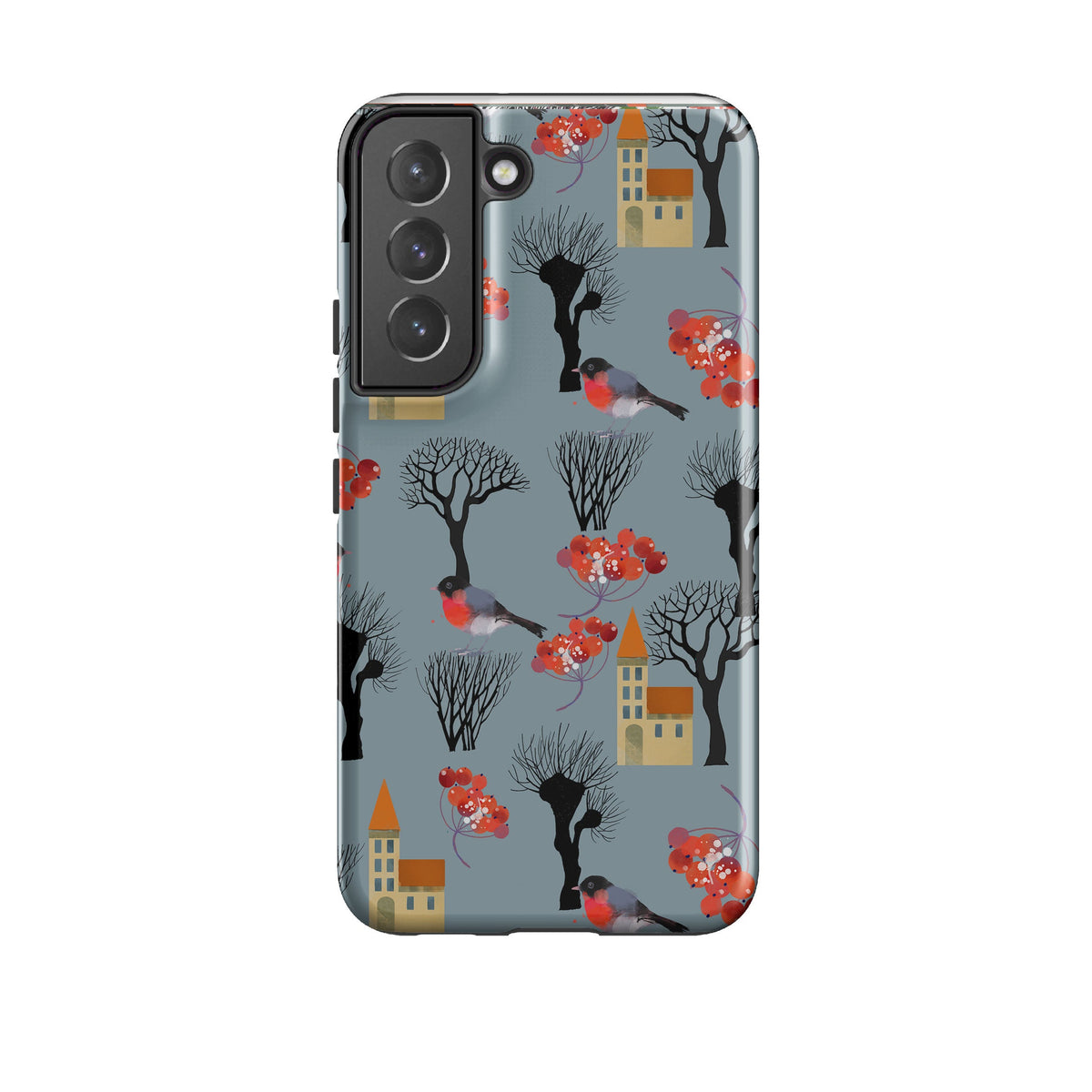 Samsung phone case-Winter Landscape-Product Details Raised bevel to protect screen from scratches. Impact resistant polycarbonate shell and shock absorbing inner TPU liner. Secure fit with design wrapping around side of the case and full access to ports. Compatible with Qi-standard wireless charging. Thickness 1/8 inch (3mm), weight 30g. Compatibility See drop down menu for options, please select the right case as we print to order.-Stringberry