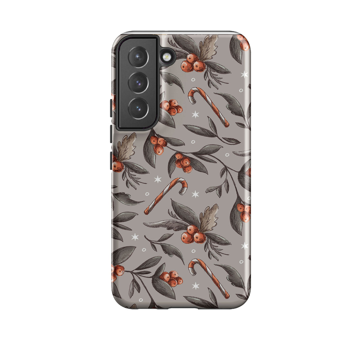 Samsung phone case-Xmas Candy II-Product Details Raised bevel to protect screen from scratches. Impact resistant polycarbonate shell and shock absorbing inner TPU liner. Secure fit with design wrapping around side of the case and full access to ports. Compatible with Qi-standard wireless charging. Thickness 1/8 inch (3mm), weight 30g. Compatibility See drop down menu for options, please select the right case as we print to order.-Stringberry