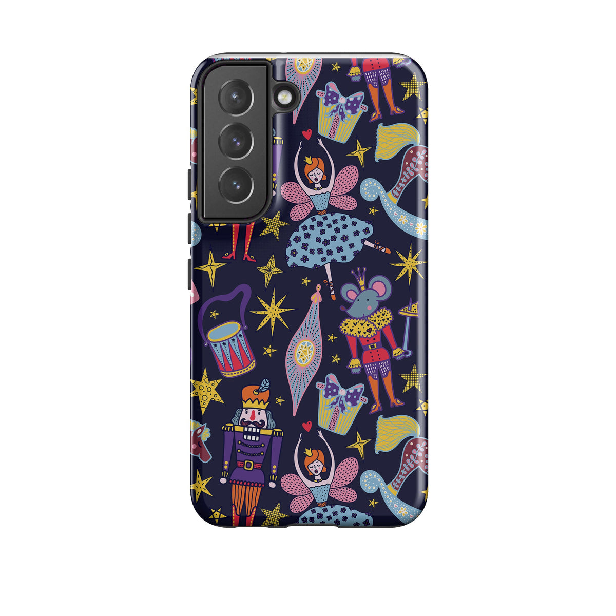 Samsung phone case-Xmas Kitsch II-Product Details Raised bevel to protect screen from scratches. Impact resistant polycarbonate shell and shock absorbing inner TPU liner. Secure fit with design wrapping around side of the case and full access to ports. Compatible with Qi-standard wireless charging. Thickness 1/8 inch (3mm), weight 30g. Compatibility See drop down menu for options, please select the right case as we print to order.-Stringberry