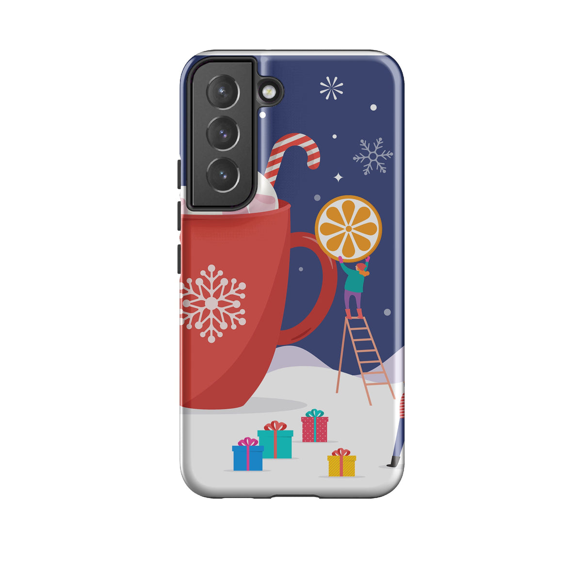 Samsung phone case-Xmas Treats-Product Details Raised bevel to protect screen from scratches. Impact resistant polycarbonate shell and shock absorbing inner TPU liner. Secure fit with design wrapping around side of the case and full access to ports. Compatible with Qi-standard wireless charging. Thickness 1/8 inch (3mm), weight 30g. Compatibility See drop down menu for options, please select the right case as we print to order.-Stringberry