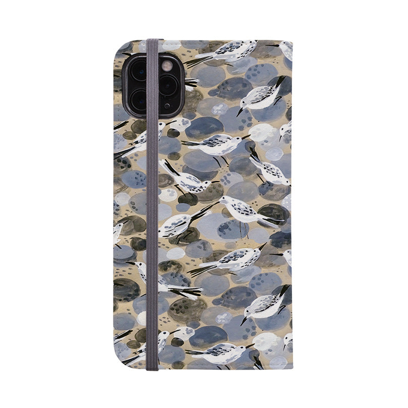 Wallet phone case-Sandpiper By Sarah Campbell-Vegan Leather Wallet Case Vegan leather. 3 slots for cards Fully printed exterior. Compatibility See drop down menu for options, please select the right case as we print to order.-Stringberry
