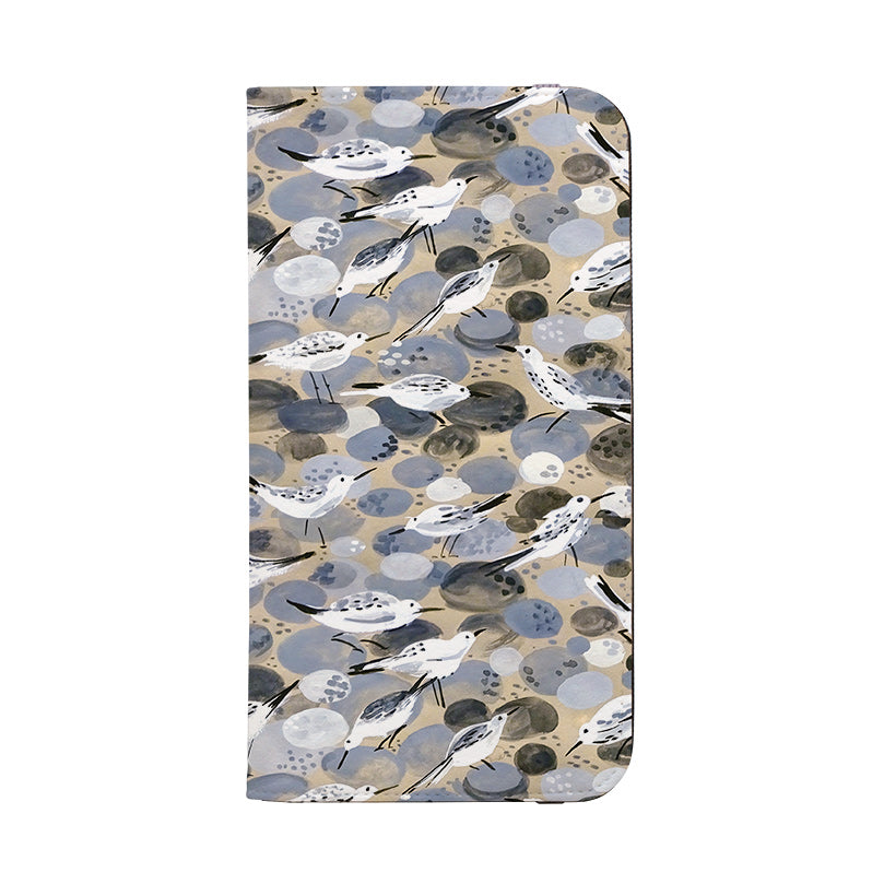 Wallet phone case-Sandpiper By Sarah Campbell-Vegan Leather Wallet Case Vegan leather. 3 slots for cards Fully printed exterior. Compatibility See drop down menu for options, please select the right case as we print to order.-Stringberry