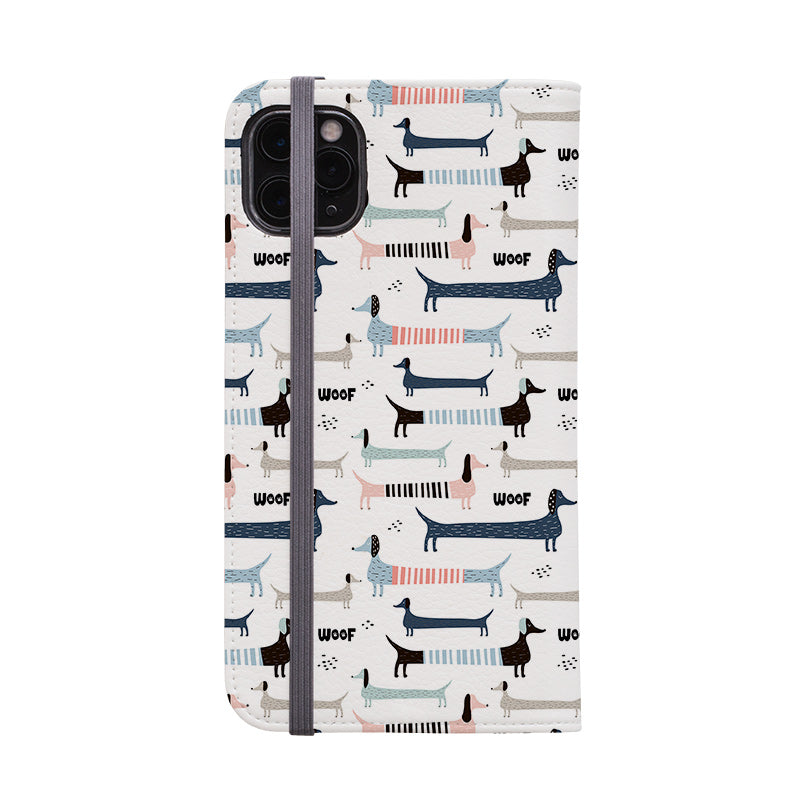 Wallet phone case-Sausage Dog-Vegan Leather Wallet Case Vegan leather. 3 slots for cards Fully printed exterior. Compatibility See drop down menu for options, please select the right case as we print to order.-Stringberry