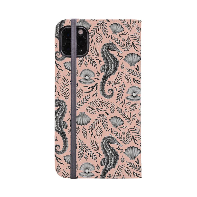Wallet phone case-Seahorse Coral By Catherine Rowe-Vegan Leather Wallet Case Vegan leather. 3 slots for cards Fully printed exterior. Compatibility See drop down menu for options, please select the right case as we print to order.-Stringberry