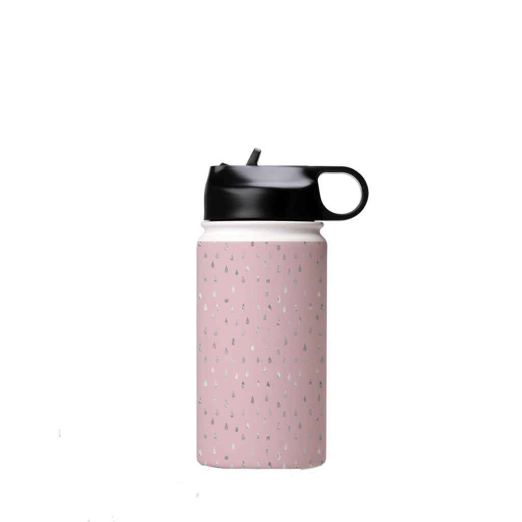 Water Bottles-Silver Drops Pink Insulated Stainless Steel Water Bottle-12oz (350ml)-Flip cap-Insulated Steel Water Bottle Our insulated stainless steel bottle comes in 3 sizes- Small 12oz (350ml), Medium 18oz (530ml) and Large 32oz (945ml) . It comes with a leak proof cap Keeps water cool for 24 hours Also keeps things warm for up to 12 hours Choice of 3 lids ( Sport Cap, Handle Cap, Flip Cap ) for easy carrying Dishwasher Friendly Lightweight, durable and easy to carry Reusable, so it's safe fo