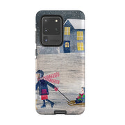 Samsung phone case-Sledging By Tracey English-Product Details Raised bevel to protect screen from scratches. Impact resistant polycarbonate shell and shock absorbing inner TPU liner. Secure fit with design wrapping around side of the case and full access to ports. Compatible with Qi-standard wireless charging. Thickness 1/8 inch (3mm), weight 30g. Compatibility See drop down menu for options, please select the right case as we print to order.-Stringberry