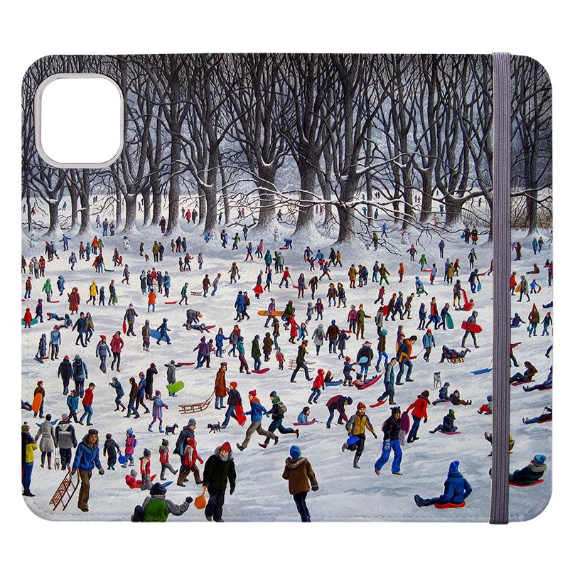 Brieftaschen-Handyhülle – Snow Time von Philip Hood – Vegane Brieftaschen-Handyhülle aus veganes Leder. 3 Kartenfächer, voll bedruckte Außenseite. Kompatibilität: Bitte wählen Sie die passende Hülle aus dem Dropdown-Menü aus, da wir jede Hülle nach Bestellung bedrucken.–Stringberry