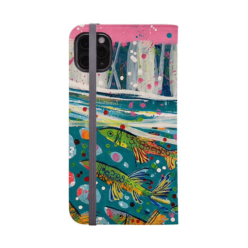 Wallet phone case-Something Fishy By Claire West-Vegan Leather Wallet Case Vegan leather. 3 slots for cards Fully printed exterior. Compatibility See drop down menu for options, please select the right case as we print to order.-Stringberry