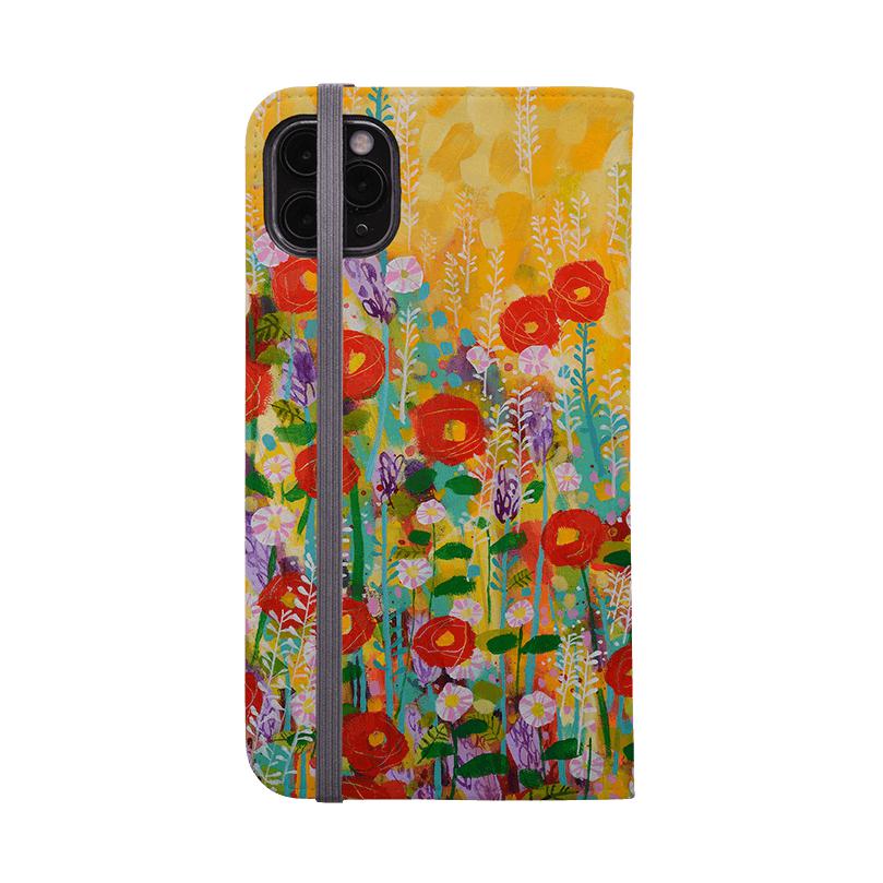 Wallet phone case-Summer Meadow By Claire West-Vegan Leather Wallet Case Vegan leather. 3 slots for cards Fully printed exterior. Compatibility See drop down menu for options, please select the right case as we print to order.-Stringberry