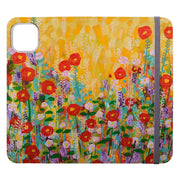 Wallet phone case-Summer Meadow By Claire West-Vegan Leather Wallet Case Vegan leather. 3 slots for cards Fully printed exterior. Compatibility See drop down menu for options, please select the right case as we print to order.-Stringberry