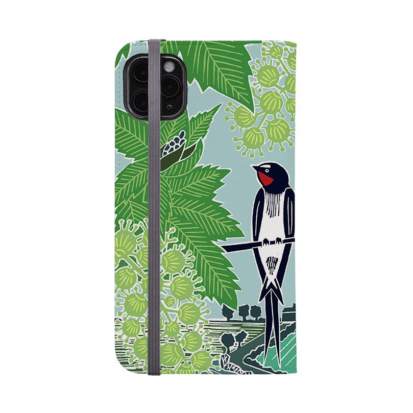 Wallet phone case-Swallows By Kate Heiss-Vegan Leather Wallet Case Vegan leather. 3 slots for cards Fully printed exterior. Compatibility See drop down menu for options, please select the right case as we print to order.-Stringberry