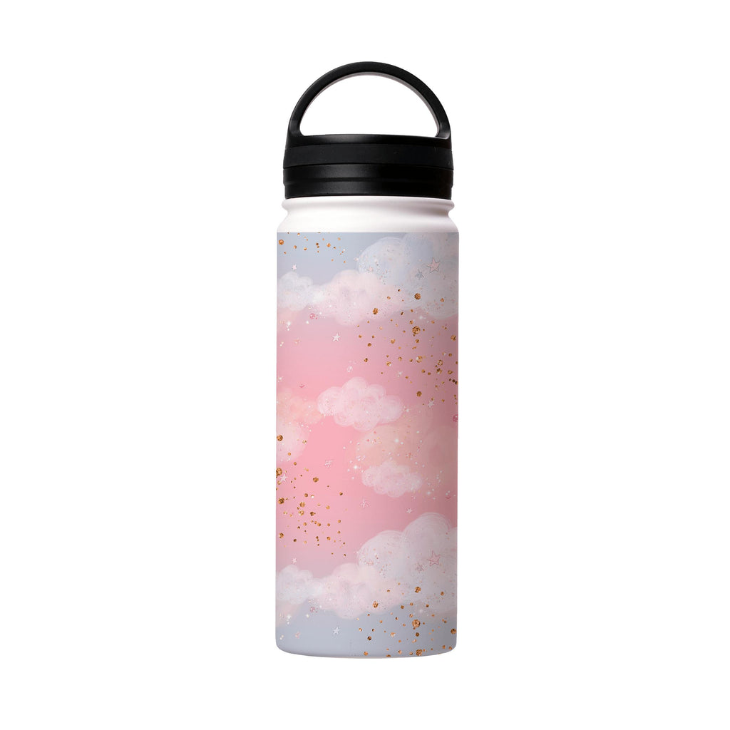 Water Bottles-Tobermony Insulated Stainless Steel Water Bottle-18oz (530ml)-handle cap-Insulated Steel Water Bottle Our insulated stainless steel bottle comes in 3 sizes- Small 12oz (350ml), Medium 18oz (530ml) and Large 32oz (945ml) . It comes with a leak proof cap Keeps water cool for 24 hours Also keeps things warm for up to 12 hours Choice of 3 lids ( Sport Cap, Handle Cap, Flip Cap ) for easy carrying Dishwasher Friendly Lightweight, durable and easy to carry Reusable, so it's safe for the 